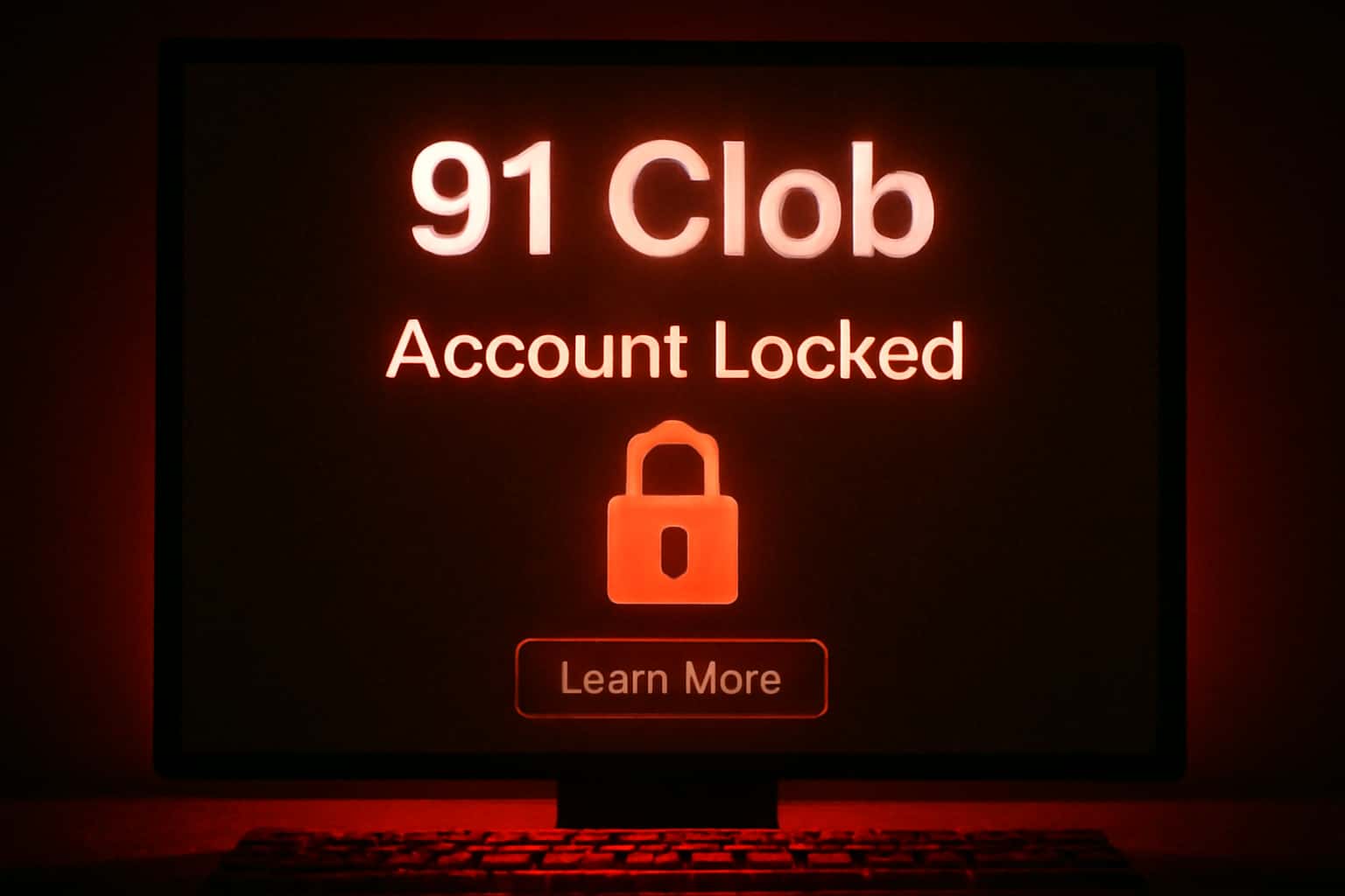 A visual representation of a '91 Clob Account Locked' concept.