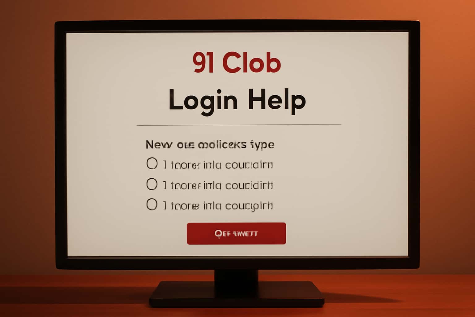 Informational scene focusing on 91 Clob Login Help.