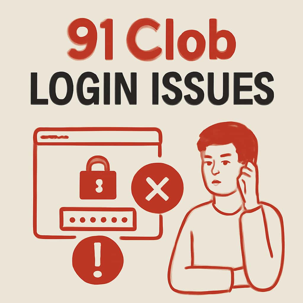 Diagram illustrating common login issues with 91 Clob.