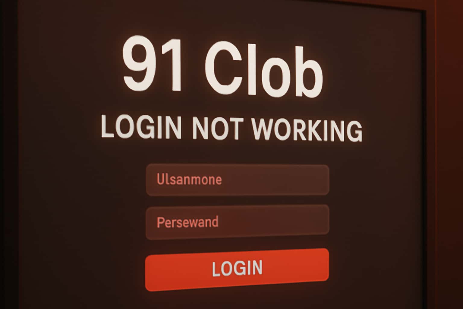 Informational scene about 91 Clob login issues.