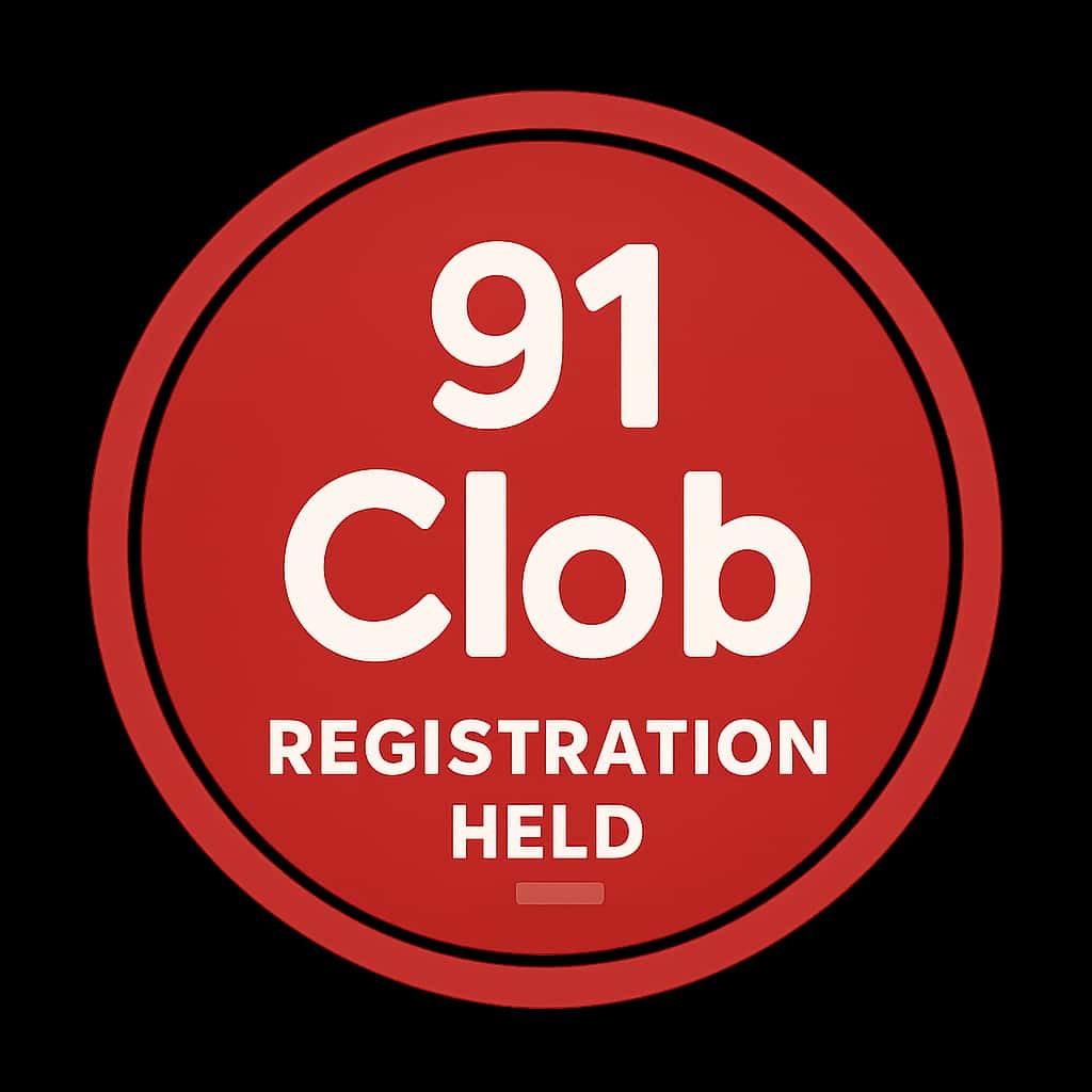 An icon depicting 91 Clob Registration Help with a clean design.