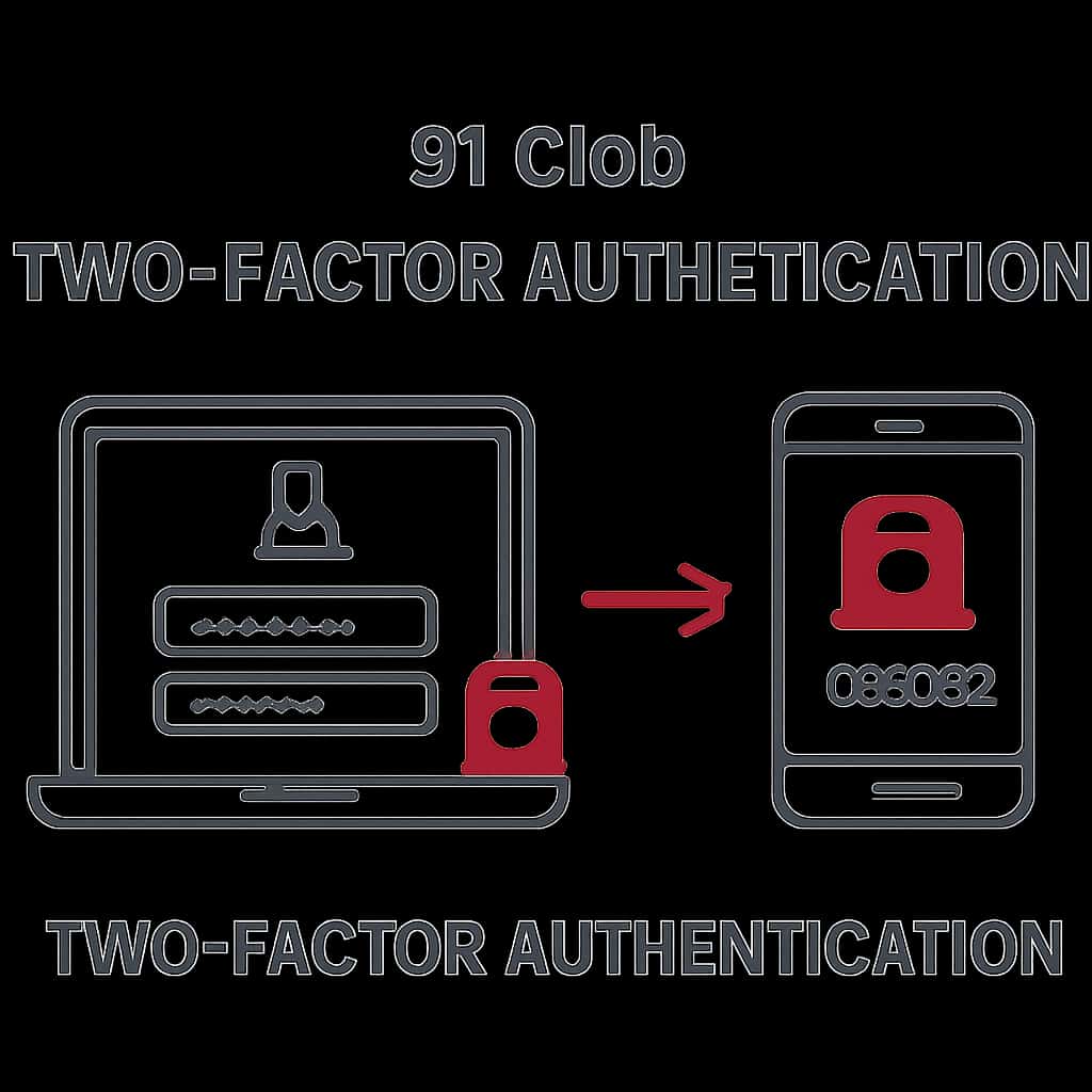 A diagram explaining the process of setting up Two-Factor Authentication for 91 Clob.