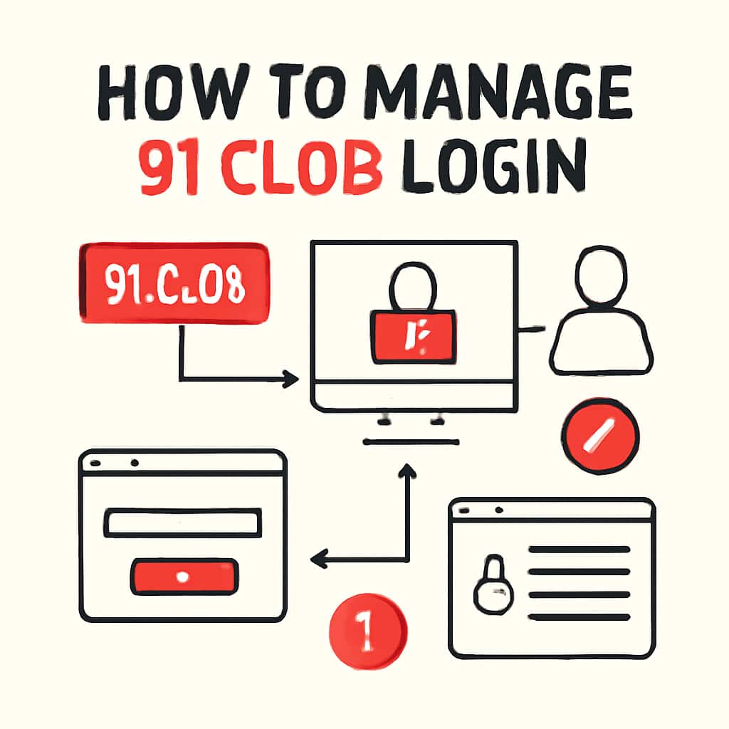 An illustration depicting the process of managing 91 Clob login.