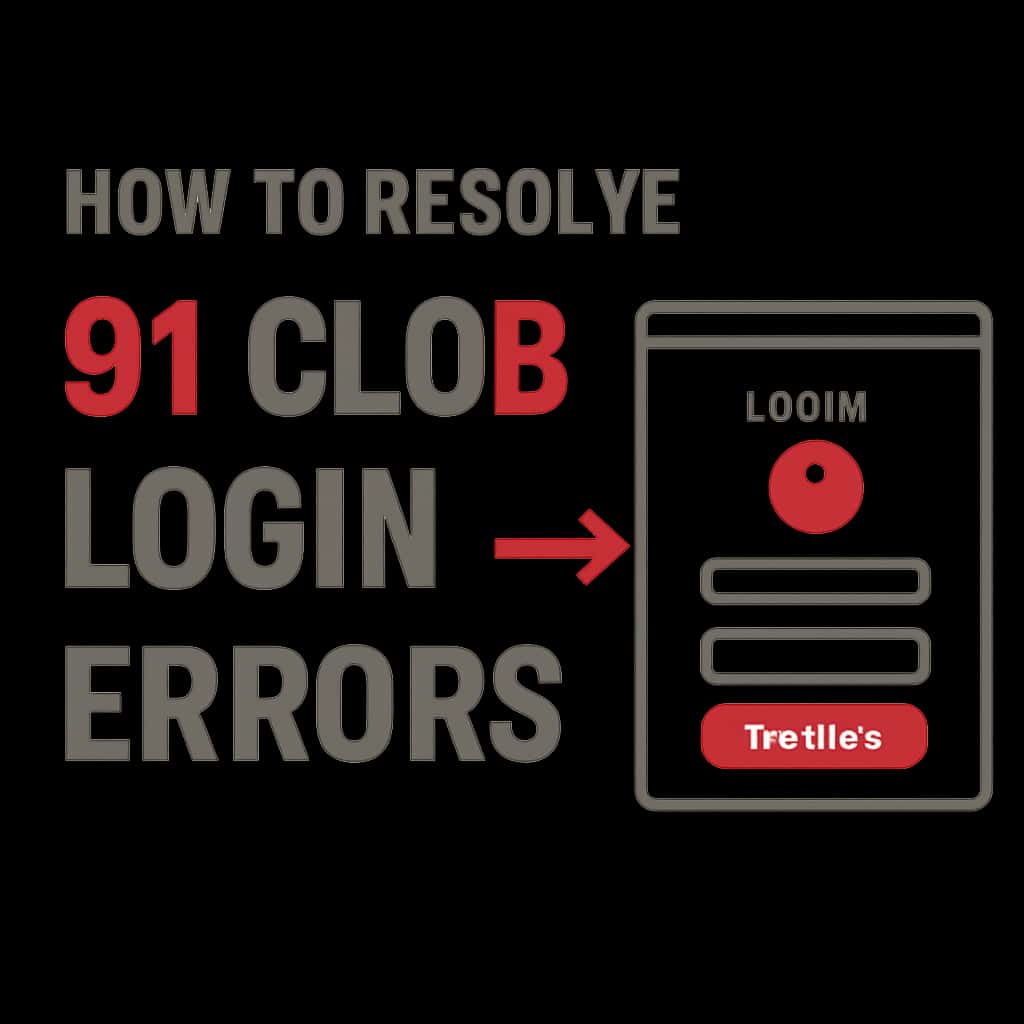 An educational diagram outlining various troubleshooting steps for 91 Clob login errors.