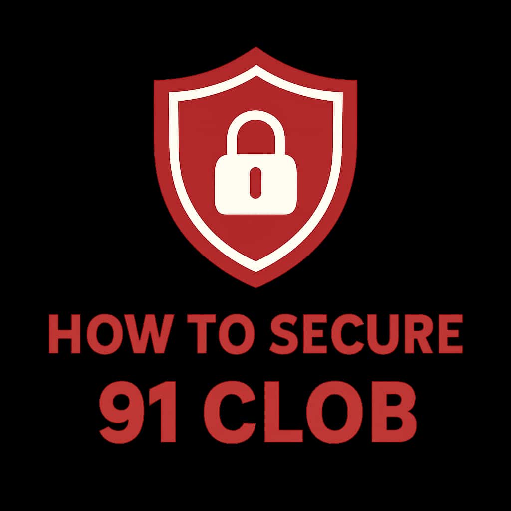 A badge design symbolizing account security for 91 Clob, emphasizing critical security measures.